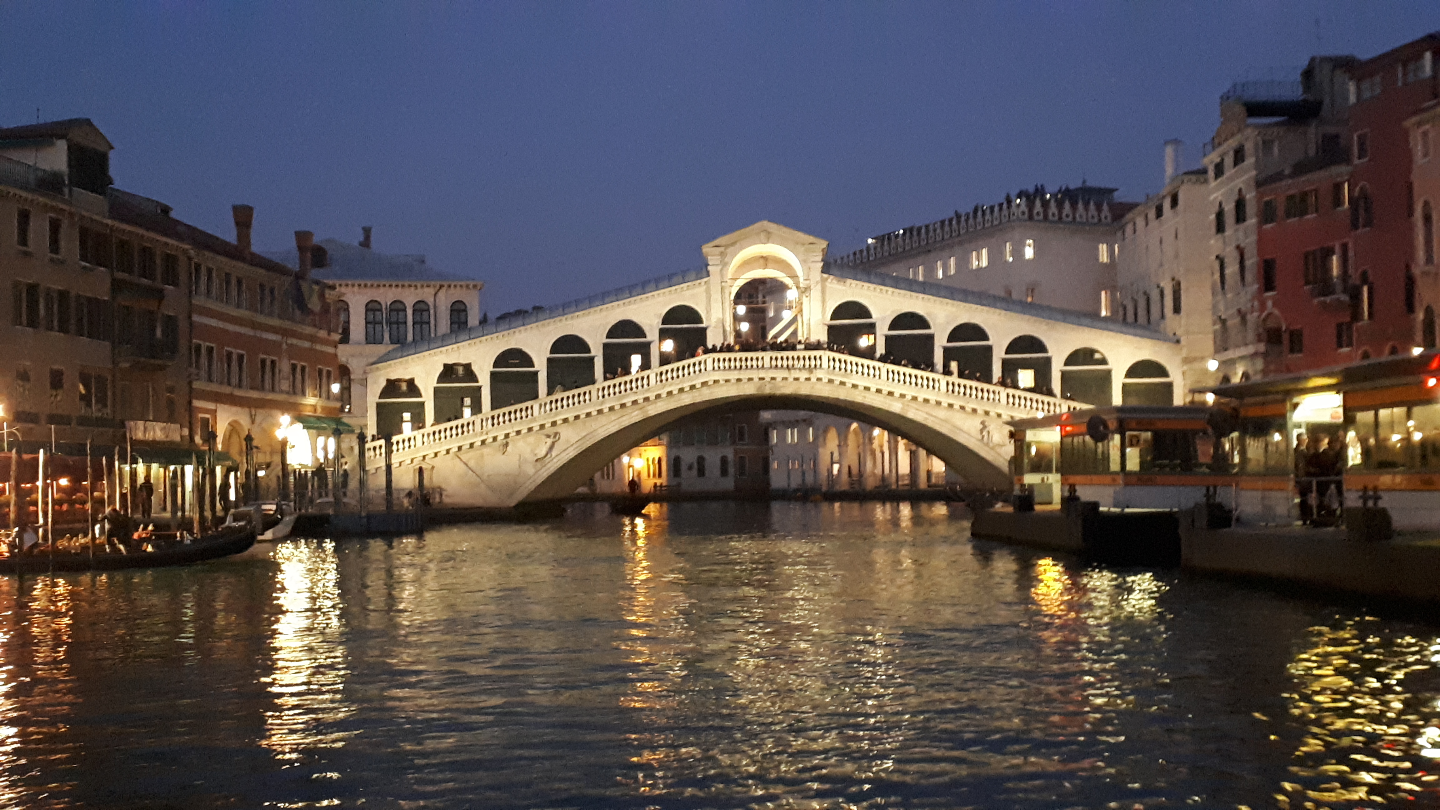 Video: El Puente de Rialto de noche. Venecia.