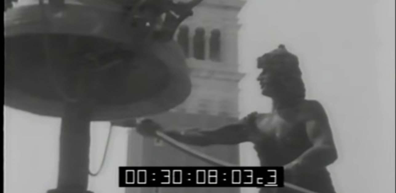 Antiguo video del «orologio dei mori». Plaza San Marco, Venezia.